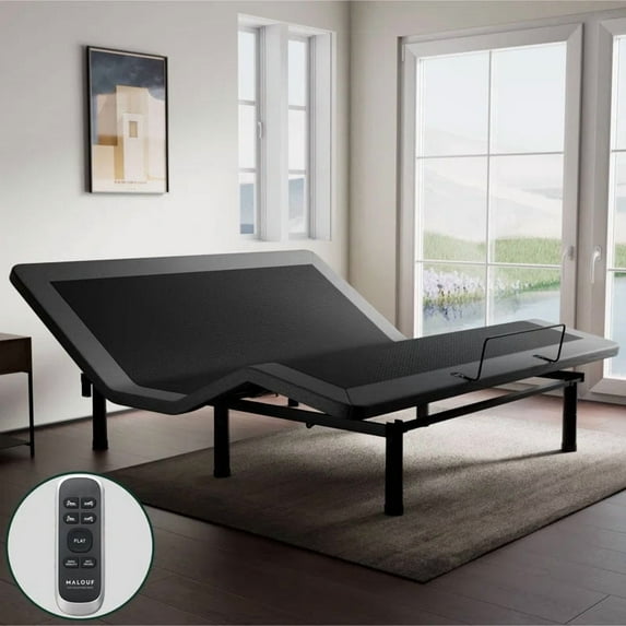 Split King Adjustable Bed , Adjustable Bed Base with Wireless Remote, Separate Head/Foot Lift, Sturdy Metal, Easy Assembly Electric Smart Bed Frame