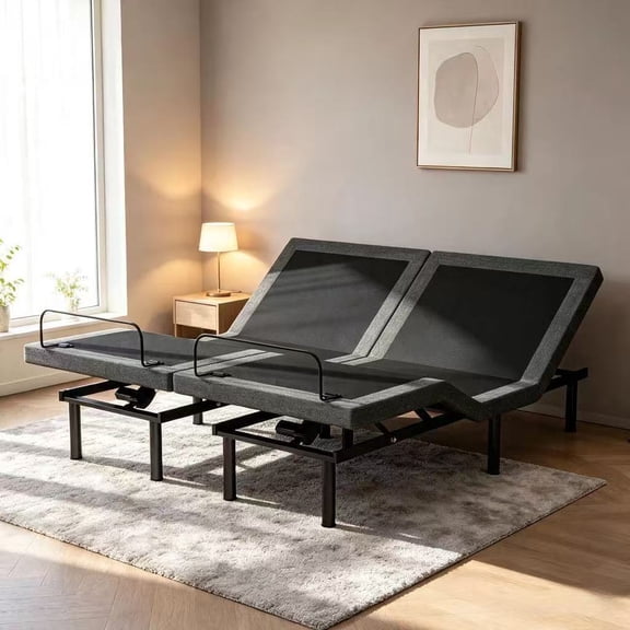 Split King Adjustable Bed Frame ,Electric Metal Bed Base with Head & Foot Lift, Wireless Remote, Zero Gravity, Anti-Snore, 3 Height Options