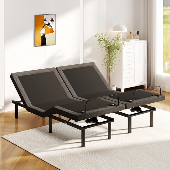 Split King Adjustable Bed Frame with Wireless Remote, Electric Bed Base with Head & Foot Lift, Zero Gravity, Anti-Snore, 3 Height Options