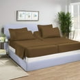 thumbnail image 1 of Split-King Bed Sheet Set (5-Pieces) Adjustable Bed Sheets - 800 Thread Count 100% Egyptian Cotton - 21" Deep Pocket of Fitted Sheet -(Split King, Taupe Solid), 1 of 8