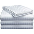 thumbnail image 1 of Split King Bed Sheet Set 5Pcs Adjustable Bed Sheets - 15" Deep Pocket of Fitted Sheet 800 Thread Count 100% Pure Egyptian Cotton - (Split King, White Stripe), 1 of 7