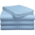 thumbnail image 1 of Split King Bed Sheet Set 5Pcs Adjustable Bed Sheets - 18" Deep Pocket of Fitted Sheet 800 Thread Count 100% Pure Egyptian Cotton - (Split King, Light Blue Stripe), 1 of 7