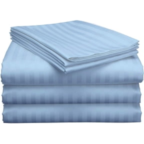 Split King Bed Sheet Set 5Pcs Adjustable Bed Sheets - 18" Deep Pocket of Fitted Sheet 800 Thread Count 100% Pure Egyptian Cotton - (Split King, Light Blue Stripe)