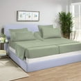 thumbnail image 1 of Split King Bed Sheet Set 5Pcs Adjustable Bed Sheets - 18" Deep Pocket of Fitted Sheet 800 Thread Count 100% Pure Egyptian Cotton - (Split King, Sage Solid), 1 of 8