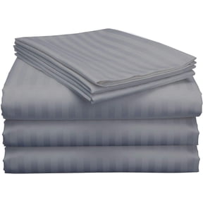 Split King Bed Sheet Set 5Pcs Adjustable Bed Sheets - 18" Deep Pocket of Fitted Sheet 800 Thread Count 100% Pure Egyptian Cotton - (Split King, Silver Stripe)