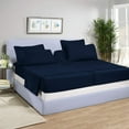 thumbnail image 1 of Split King Bed Sheet Set 5Pcs Adjustable Bed Sheets - 12" Deep Pocket of Fitted Sheet 800 Thread Count 100% Pure Egyptian Cotton - (Split King, Navy Blue Solid), 1 of 8