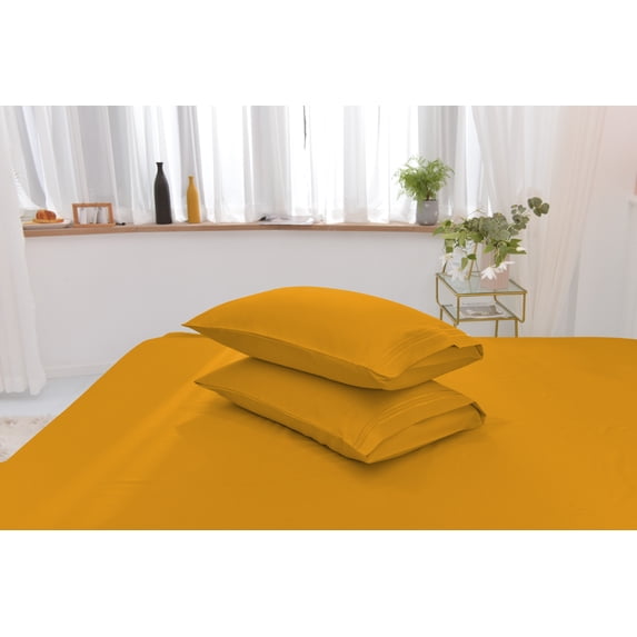 Split King Rayon Made From Bamboo Sheet Set - Softer Than Cotton Split King Size - Wrinkle Free - 16" Deep Pockets - 5 Piece - 2 Fitted Sheet, 1 Flat, 2 Pillowcases Split King Gold