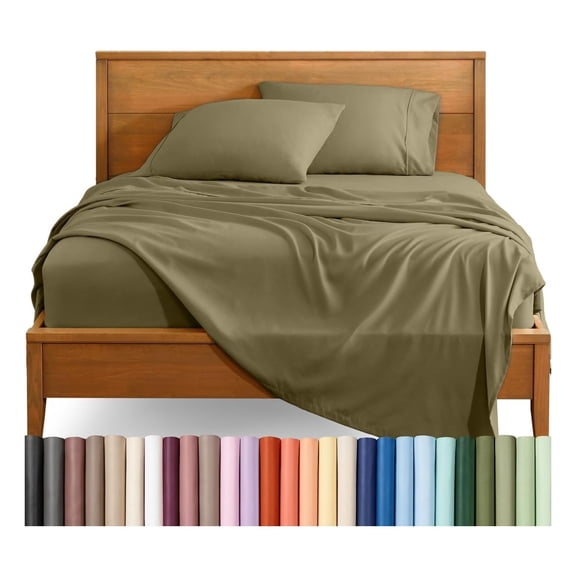 Split King Sheet Set - 1800 Ultra-Soft (Split King, Olive)