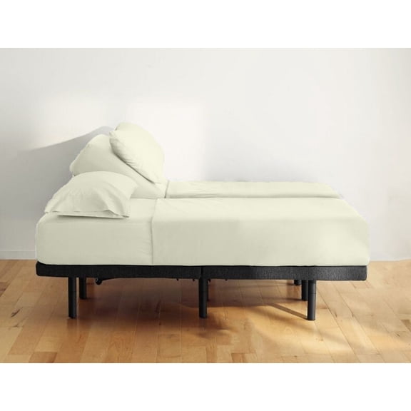 Split King Sheet Set 24" EXTRA DEEP POCKET, 800-Thread-Count 100% Egyptian Cotton 5 PC Ivory