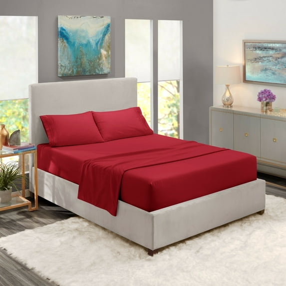 Split King Sheet Set, Hotel Luxury 1800 Bedding Sheets & Pillowcases, Extra Soft Cooling Bed Sheets, Wrinkle, Fade, Stain Resistant, 5 Piece