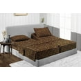 thumbnail image 1 of Split King Sheets Sets for Adjustable Bed - 800-Thread-Count 100% Egyptian Cotton, Sateen Weave 25-Inch Extra Deep Pockets 800-TC Bedsheet - Leopard Print, 1 of 6