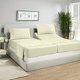 thumbnail image 1 of Split King Sheets Sets for Adjustable Bed - 800-Thread-Count 100% Egyptian Cotton, Sateen Weave 25-Inch Extra Deep Pockets 800-TC Bedsheet - Ivory, 1 of 7