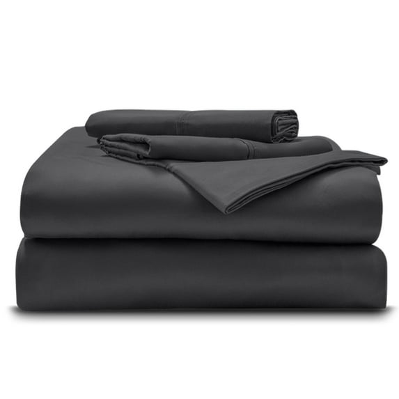 Split King Size 5-Piece Sheet Set Giza Cotton - Premium 1000-Thread-Count 100% Giza Egyptian Cotton, Fit Upto 28 inches Extra Deep Pockets Mattress - Dark Grey