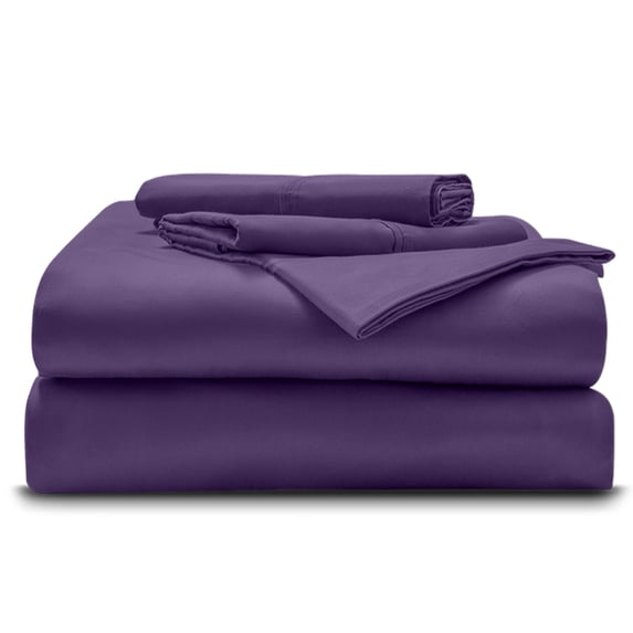 Split King Size 5-Piece Sheet Set Giza Cotton - Premium 1000-Thread-Count 100% Giza Egyptian Cotton, Fit Upto 15 inches Deep Pockets Mattress - Plum