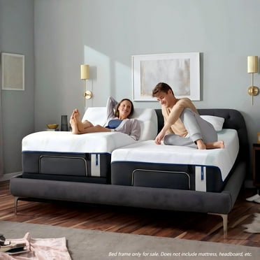 Split King Adjustable Bed Frame with Massage,USB Ports,Head/ Foot Tilt,Remote Control,Meatl Beds Base