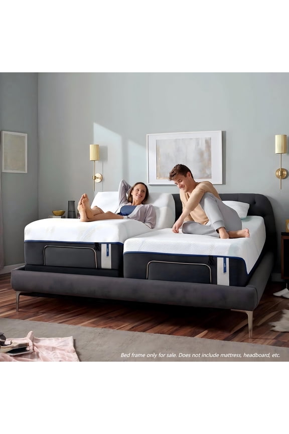 Split King Adjustable Bed Frame with Massage,USB Ports,Head/ Foot Tilt,Remote Control,Meatl Beds Base