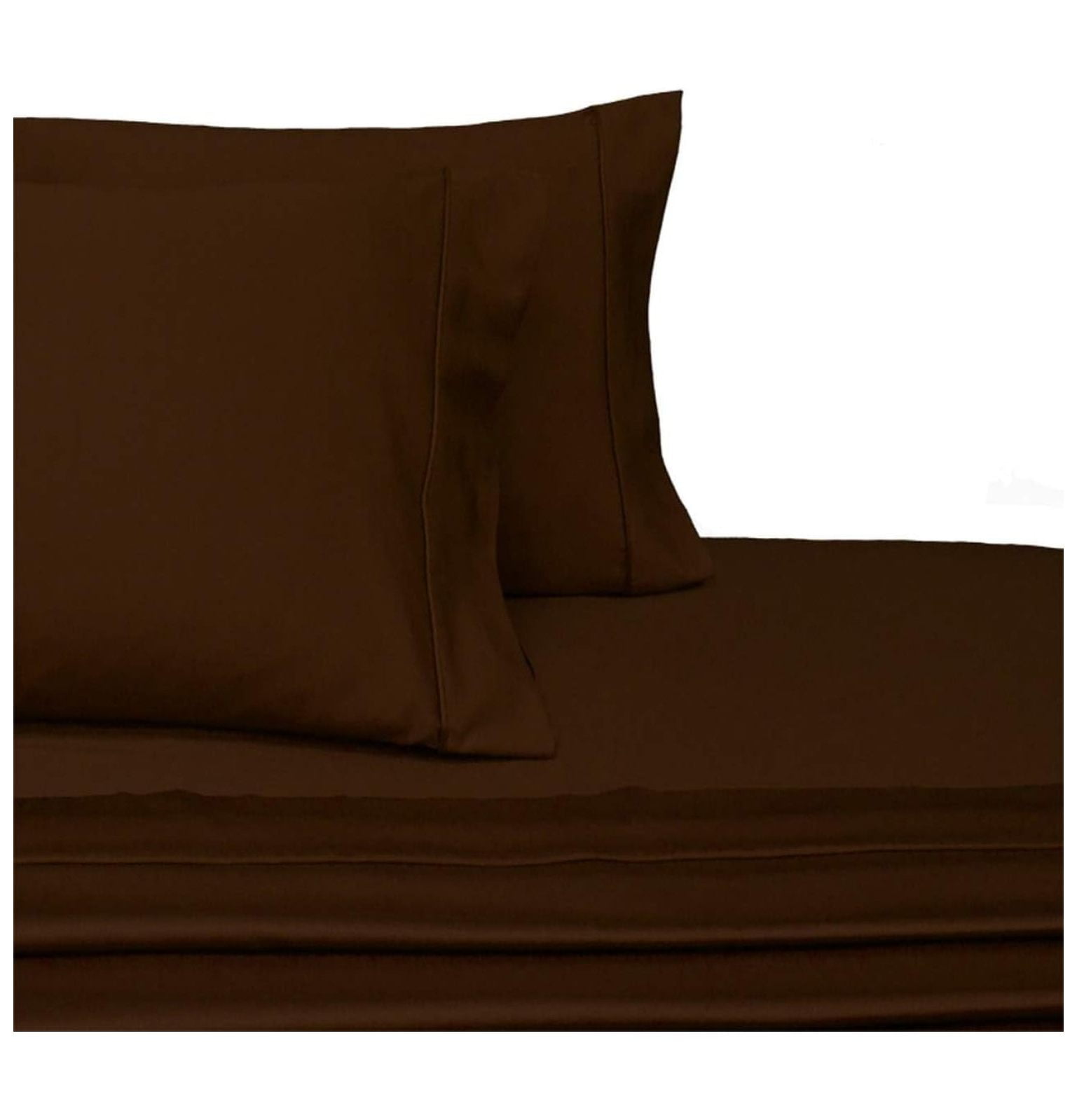 Split-King Size Sheets with 2 Twin-XL Fitted Sheets, Chocolate, 100% ...