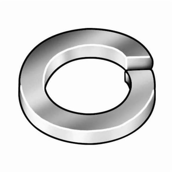 Split Lock Washer, For Screw Size 1/4 in Steel, Chrome Plated Finish, 50 PK
