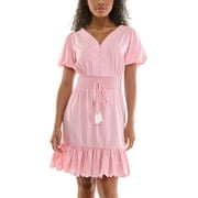 red white and blue dresses for women Blue & White Stripe Button Front Mini Dress - All Dresses main image 1
