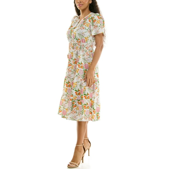 Split Neck Tiered Maxi Dress