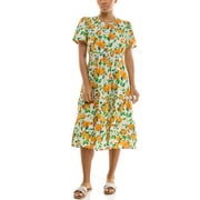Split Neck Tiered Maxi Dress