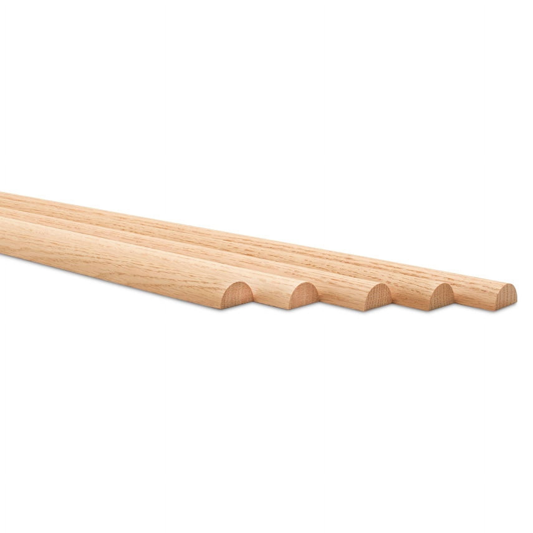 Split Oak Dowel Rods 1inch x 36inch, Pack of 10 Unfinished Fluted