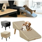 Split Ottoman Dog Ramp, 2-in-1 Lightweight Folding Pet Ramps Stairs for Couch, 13.8" H Dog Chair for Bed, Couch, Pet Steps Large and Small Dogs, Outdoor Dogs Ramp Porch Step