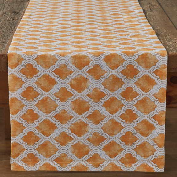 Split P Apricot Watercolor Geo Table Runner
