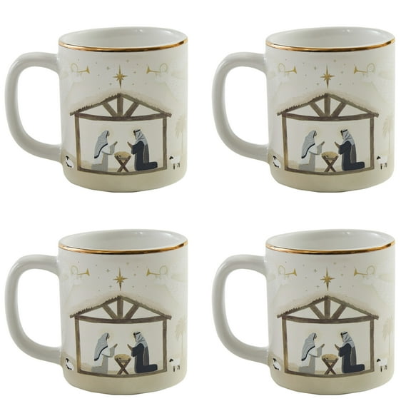 Split P Away In a Manger Mug Set of 4