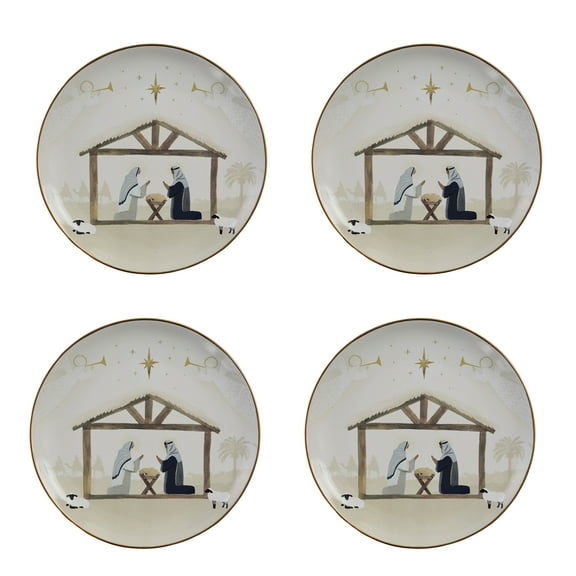 Split P Away In a Manger Salad Plate Set of 4