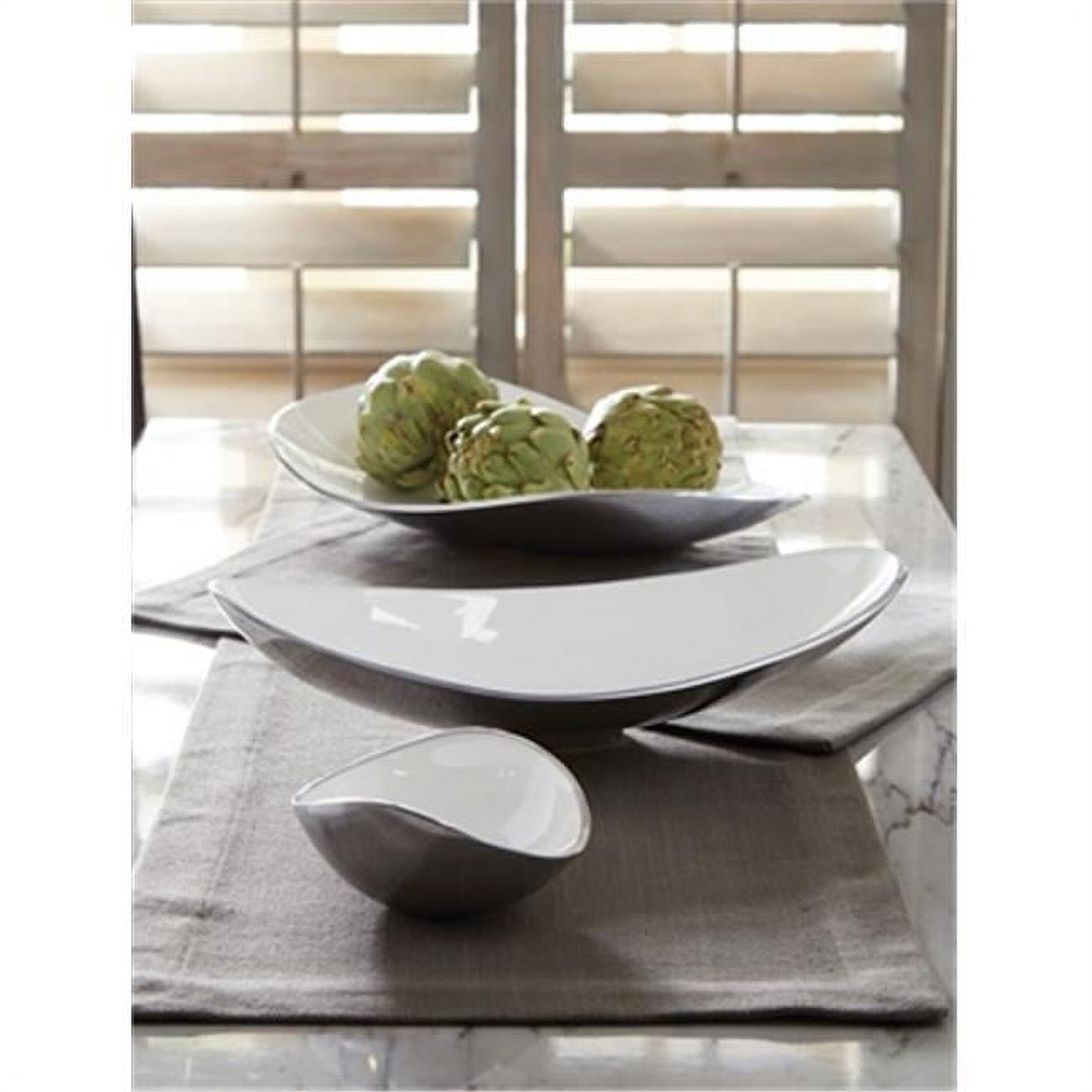 Modern White Enamel Aluminum Serving Platter