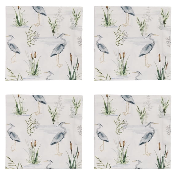 Split P Blue Heron Aviary White Napkin Set of 4