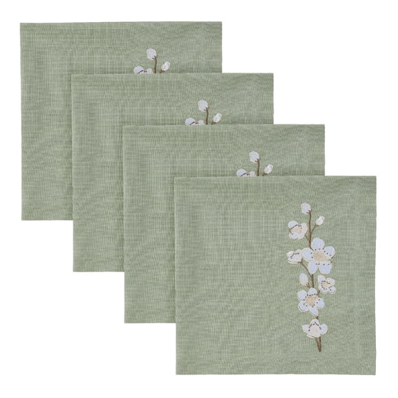 Split P Cherry Blossom Green Floral Napkin Set of 4 20" X 20"