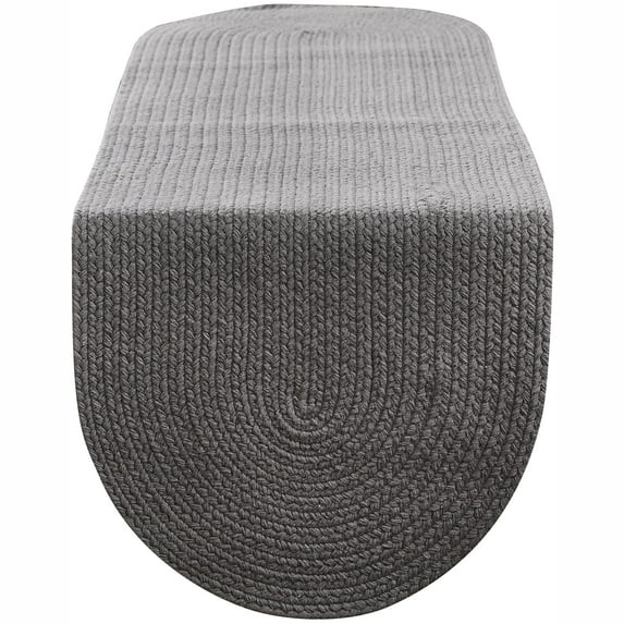 Split P Essex Charcoal Braided Table Runner 15" x 54"