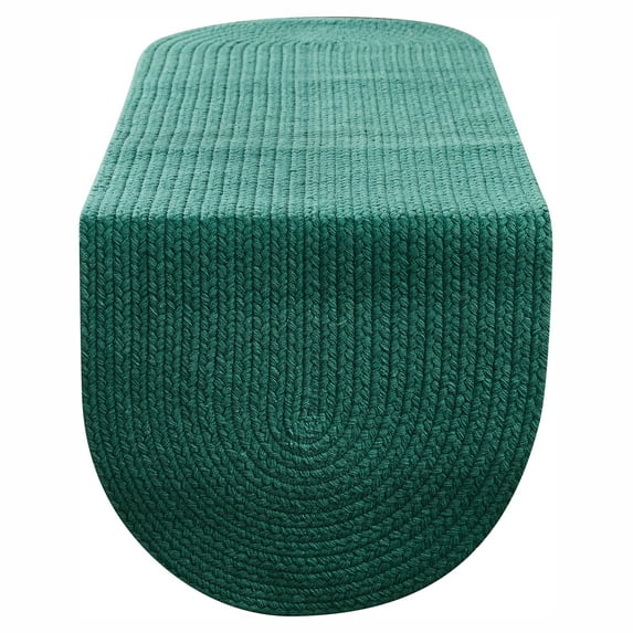 Split P Essex Peacock Green Braided Table Runner 15" x 54"