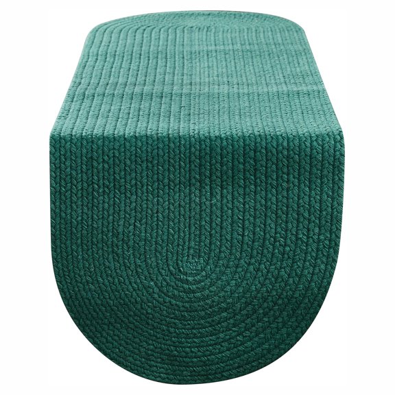 Split P Essex  Peacock Green Braided Table Runner 15" x 54"