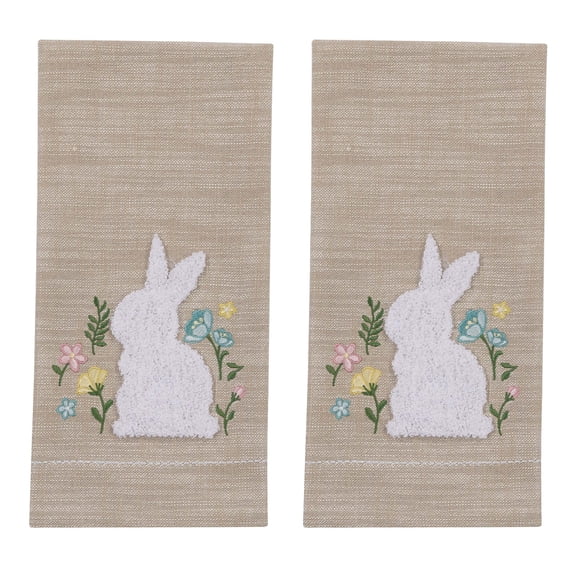 Split P Fuzzy Bunny Decorative Dishtowel Set of 2