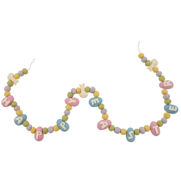 Split P Fuzzy Bunny Multicolor Pastel Wool Garland 6'