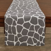 Split P Gray Giraffe Printed Table Runner 72''L