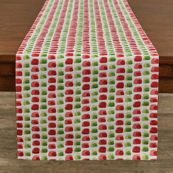 Split P Red Happy Merry Brick Christmas Table Runner 54''L
