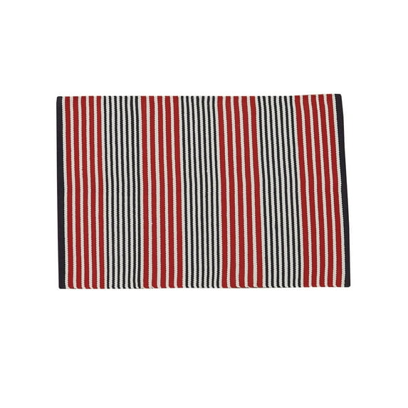 Split P Hudson Stripe Red Indoor Rug 4' x 6'