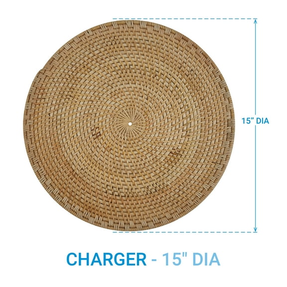 Split P Natural Rattan Charger Set of 4