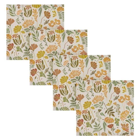 Split P Nature's Canvas Floral Cloth Napkin Set of 4 20"