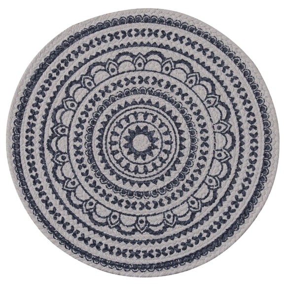 Split P Navy Zuri Medallion Printed Round Placemat Set of 4