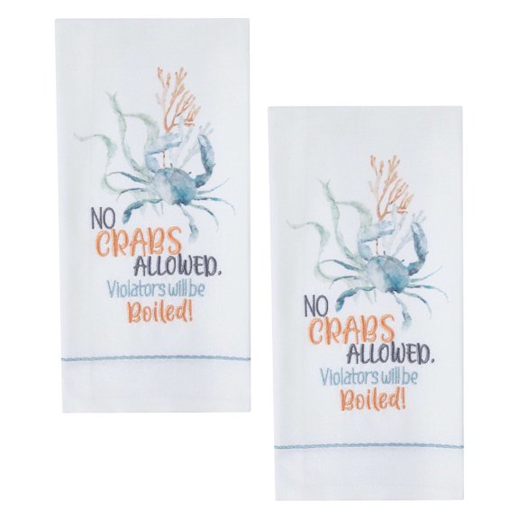 Split P No Crabs Allowed Decorative Dishtowel Pair of 2
