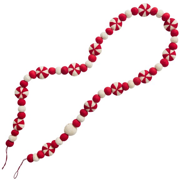 Peppermint Wool Garland - 6' - Park Designs