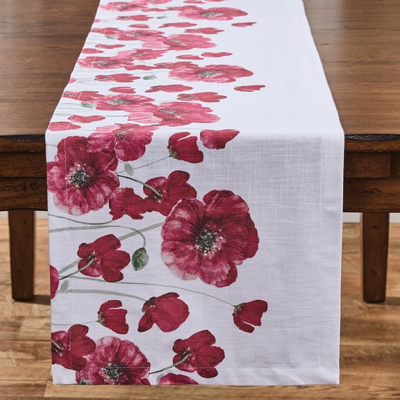 Split P Poppy Red Floral Table Runner 15" x 54"