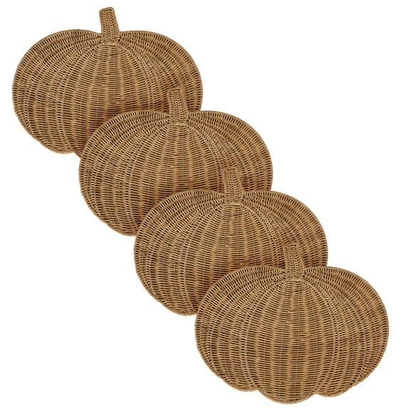 Split P Rattan Pumpkin Charger Set Of 4