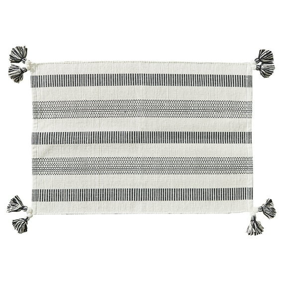Split P Raven Stripe White Indoor Rug 2' x 3'