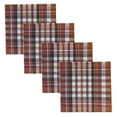 thumbnail image 1 of Split P Russett Plaid Striped Red Napkin Set Of 4, 1 of 6